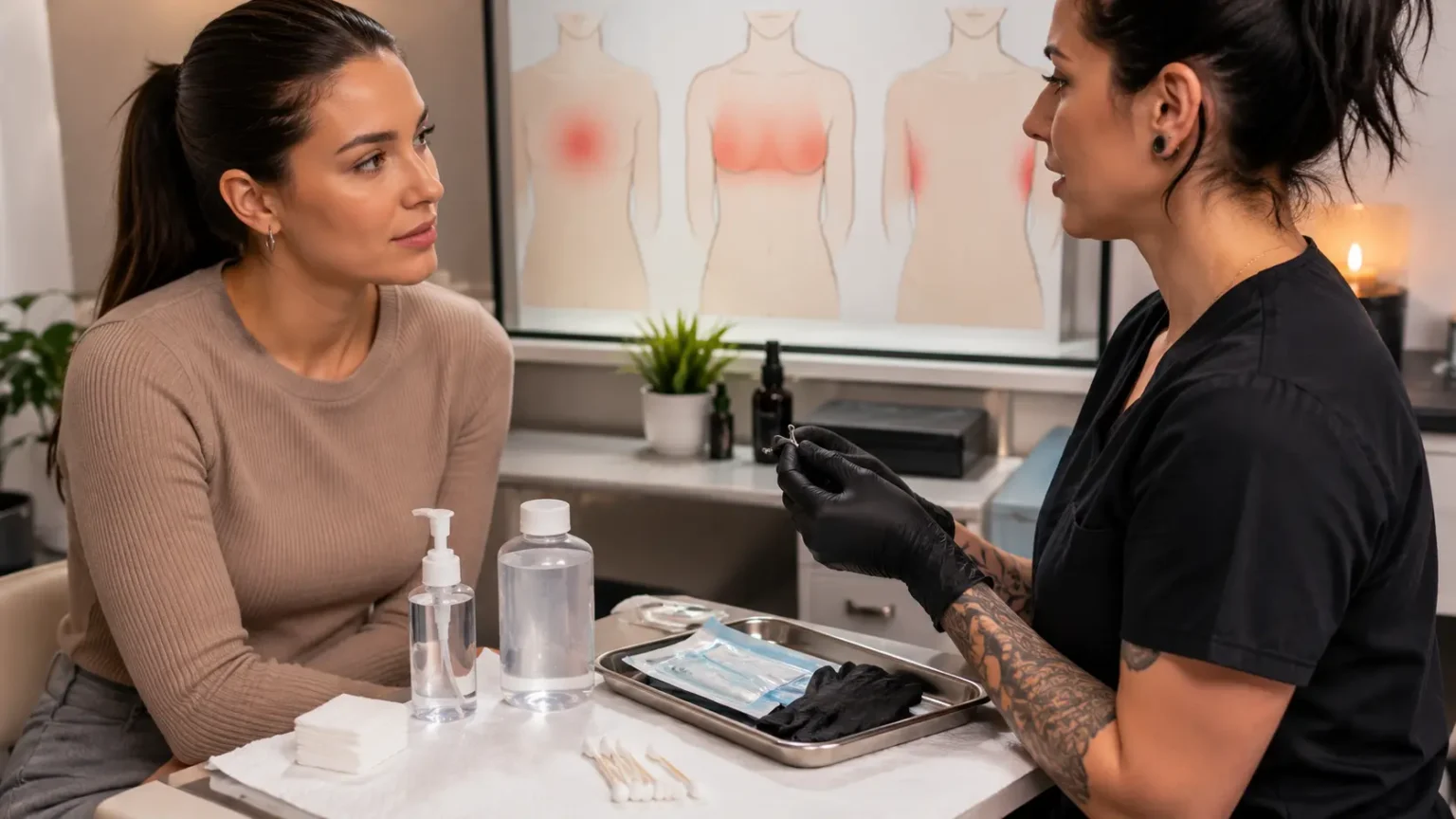 Nipple Piercing Healing, Aftercare, Risks and Pain