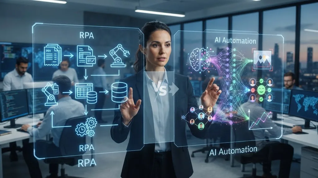AI Automation vs RPA Key Differences